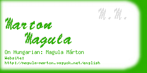 marton magula business card